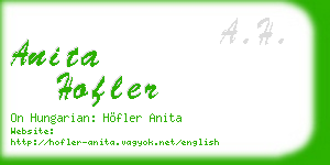 anita hofler business card